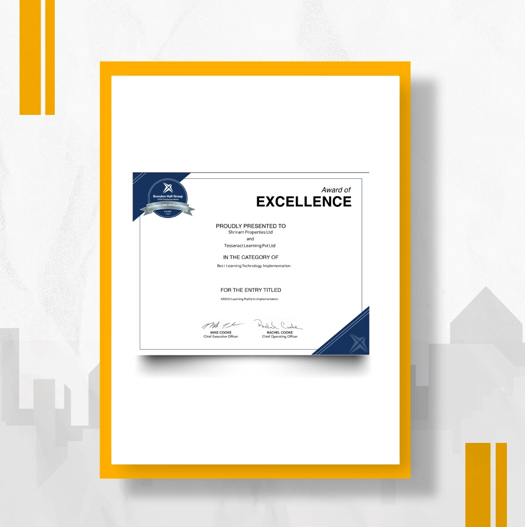 Best Learning Technology Implementation for Shriram Properties