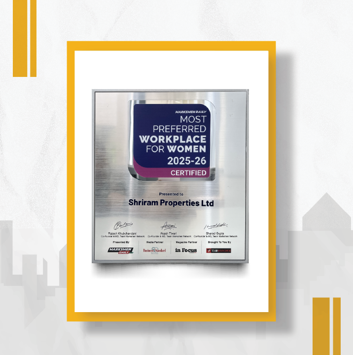 Most Preferred Workplace for Women 2025-26 -Shriram Properties